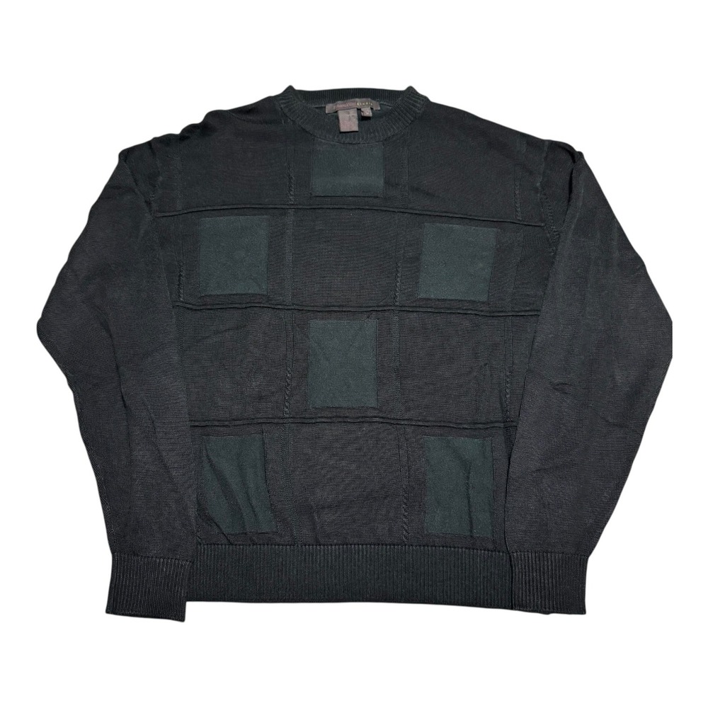 Vintage Roberto Villini Studio Black/Green Square Patterned Sweater Men's Medium